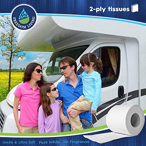 Freedom Living Septic Tank Safe Toilet Tissue (2Ply, 4 Rolls, 500