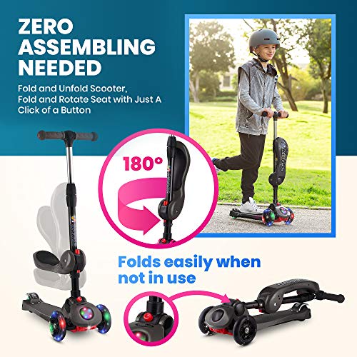 1 Scooter+Kids+Folding+Seat+Adjustable