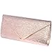 Digabi Simple Fashion Design Rectangle Shape women Leather Clutch Bags (One Size : 11.8X5.5X1.8 IN, Rose Gold)