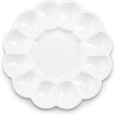 Kook Ceramic Deviled Egg Tray, Holds 12 Eggs, Dishwasher Safe, 10 in, White | Porcelain, Party Platter, Microwave &amp; Freezer Safe, Oven Safe 445&deg;F, For BBQs &amp; Picnics