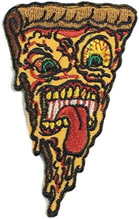 4.9 cm x 8.0 cm Skull Monster Pizza Cooking Chef Kid Baby Jacket T-shirt Patch Sew Iron on Embroidered Applique Sign Badge Costume Gift