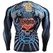 Fixgear Mens Womens MMA Running Skull Printed Compression Shirt Long sleeve Top S ~ 4XL