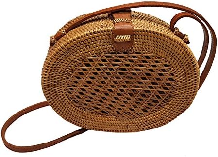 Rattan Nation - Handwoven Oval Net Rattan Bag, Straw Bag