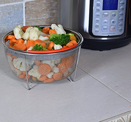 Original Salbree Steamer Basket for 8 qt quart Instant Pot Accessories, Stainless Steel Strainer and Insert fits IP Insta Pots, Instapot, Other Pressure Cookers, with Silicone Handle [3qt 6qt avail] - Thumbnail 7