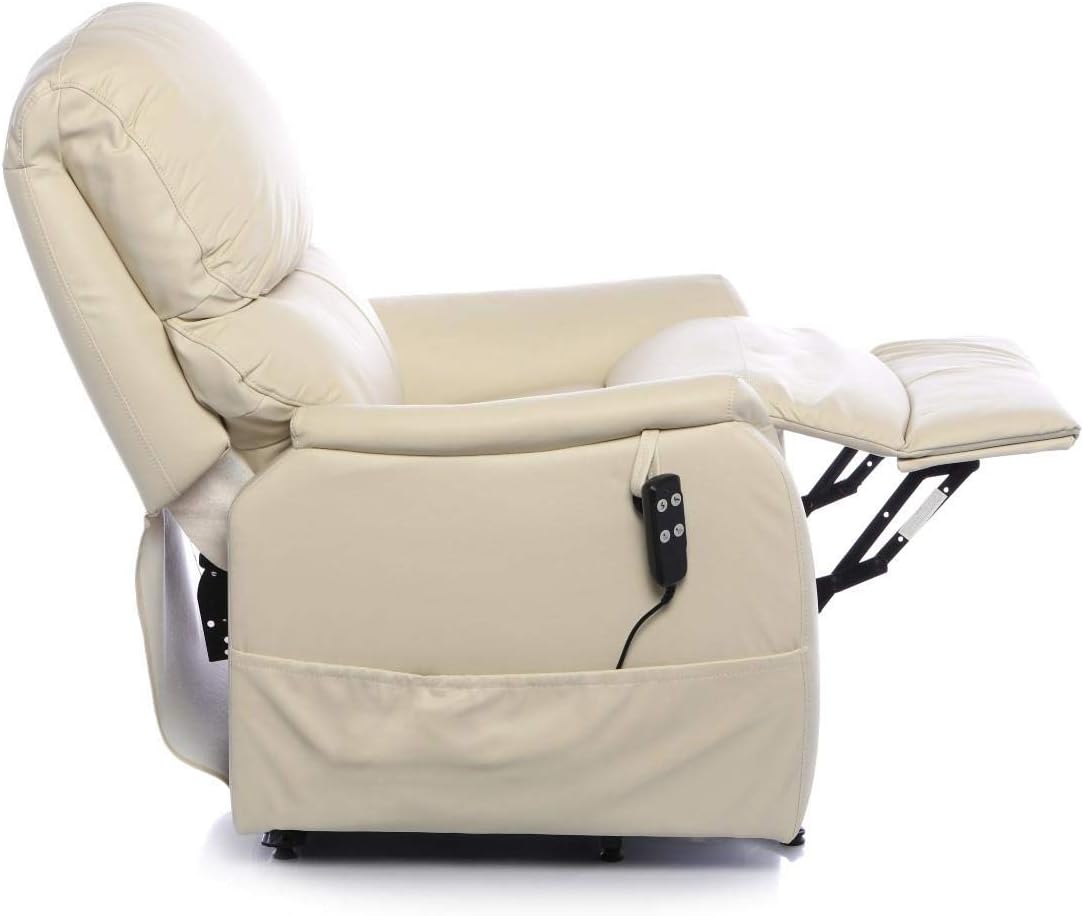 Montreal Dual Motor Riser Recliner Mobility Chair In Cream Leather Amazon Co Uk Kitchen Home