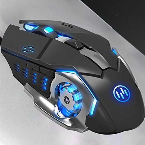 Tunable Gaming Mouse,Wired LED Light Optical 1600DPI Gaming Mute Mouse Mice for PUBG (black)