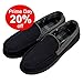 VLLY Men's Pile Lined Microsuede Indoor Outdoor Slip On Moccasin Slippers US 9.5-10.5 Black (FBA)