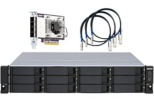 QNAP TL-R1200S-RP 12 Bay 2U Rackmount SATA 6Gbps JBOD Storage Enclosure with Redundant Power Supply. PCIe SATA Interface Card (QXP-1600eS) Included