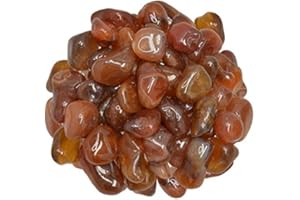 Hypnotic Gems Materials: 1/2 lb Red River Carnelian Tumbled Stones from Africa - Small - 0.75" to 1" - Polished Rocks and Gemstones for Art, Crafts, Fountains, Crystal Healing and More!