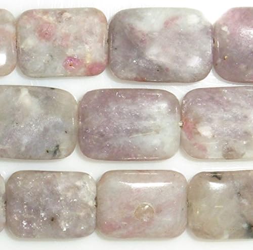 TheTasteJewelry 10x14mm Rectangle Pink Tourmaline Beads 15 inches 38cm Jewelry Making Necklace Bracelet Healing Power