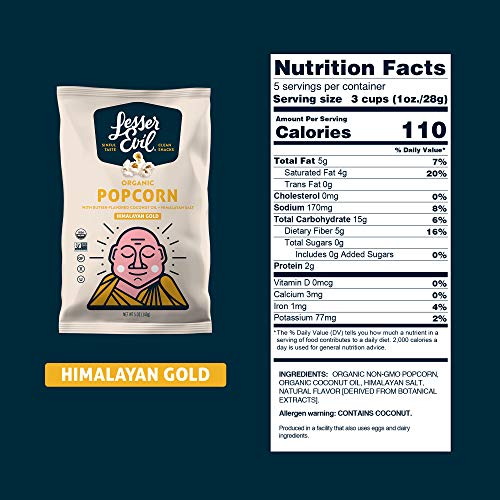 LesserEvil Organic Popcorn, Himalayan Gold - Image 2