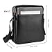 Zicac Mens Genuine Leather Shoulder Bag Briefcase Messenger Bag (Black)