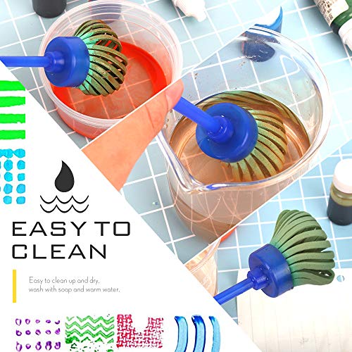 Kids Paint Brush, YGDZ 12 Pack Washable Painting Brushes for Toddlers Kids Early Learning Toys Foam Roller Sponge Arts Craft - Thumbnail 4