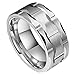 DOUX 8mm 10mm Mens Tungsten Carbide Wedding Ring Brick Pattern Brushed Silver Surface Statement Ring