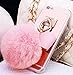 DStores® for iPhone 7 Plus 5.5 inch Case, Rose Gold Cute Mirror Electroplate PC Back Cover + TPU Bumper Scratch Resistant Case,Ring Metal Fur Ball Pendant