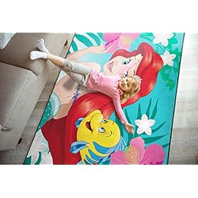 Disney The Little Mermaid Besties Kids Room Rug - Large Area Rug Measures 4 x 5 Feet - Features Flounder (Offical Disney… 51SJpLUiHbL