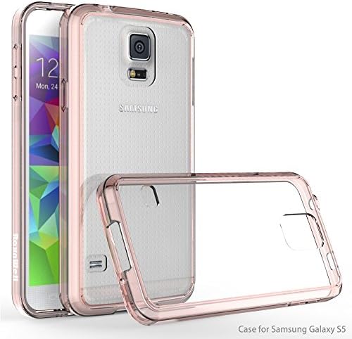 Samsung Galaxy S5 Case, RaxnWell [Shockproof] Crystal Clear Acrylic Plastic Back Panel and TPU Frame Stylish Phone Case for Samsung S5 (Pink Crystal)