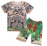 AOVCLKID Maui Boys Cartoon Comfy Loose Fit 2-Piece Shorts Pajama Set Sleepwear Moana (Short Sleeve, 100/3-4Y)
