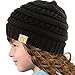 Kids Ages 2-7 Warm Chunky Thick Stretchy Knit Slouch Beanie Skull Hat Black