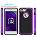 iPhone 8 Plus Case, iPhone 7 Plus Case, OEAGO [Drop Protection] [Shock Proof] Hybrid Dual Layer Rubber Plastic Impact Defender Rugged Hard Case Cover Shell for Apple iPhone 8 Plus / 7 Plus - Purple