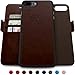 Dreem Fibonacci 2-in-1 Wallet-Case for iPhone 8-Plus & 7-Plus, Magnetic Detachable PC Slim-Case, Luxury Vegan Leather, RFID Protection, Smart 2-Way Stand, Gift-Box - Cacao
