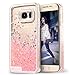 Galaxy S7 Case, Wuloo Samsung Galaxy S7 Hard Case Fashion Creative Design Flowing Liquid Floating Luxury Bling Glitter Sparkle Love Heart Hard Case for Girls Children (Pink)