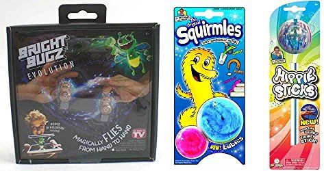 Nowstalgic Magic Toys Bundle: 1 Bright Bugz Evolution, 1 Hippie Stick, 1 Squirmel