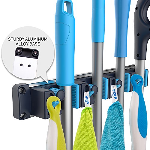 Mop Mr Siga ו Broom מחזיק 4 חריצים 4 נשלף הוקס בסיס סגסוגת