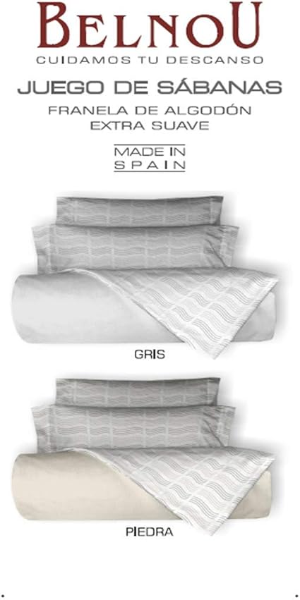 Belnou Juego Sábanas, Gris, 105x200 / Cama 105: Amazon.es: Hogar