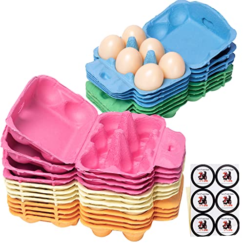 Natural Pulp Egg Cartons Holds Up to 6 Eggs, Reusable Strong Sturdy Material Egg Carton, Perfect