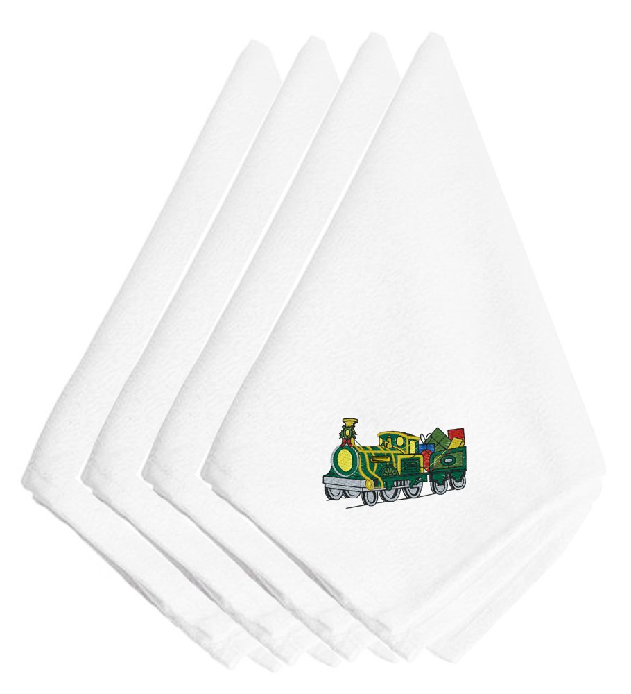 Caroline's Treasures Christmas Train with Presents Embroidered Napkins Set of 4 EMBT2428NPKE, Fabric, Multicolor