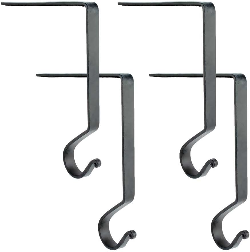 Park Designs Wrought Iron Stocking Hanger 6" - Black - Set of 4