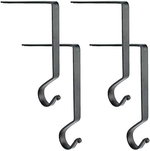 Park Designs Wrought Iron Stocking Hanger 6" - Black - Set of 4
