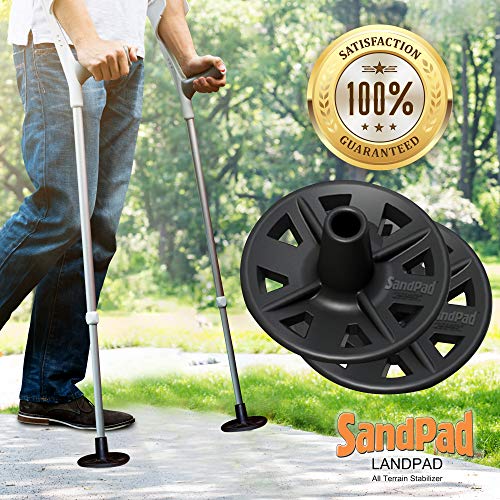 SandPad™ LandPad All Terrain Stabilizer Tips (Paired Pack for Crutches