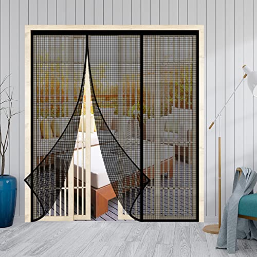 Magnetic Screen Door - Self Sealing Magnets, Reinforced Fiberglass Heavy Duty Mesh