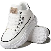 Chouiss Chunky Sneakers for Women,Platform White Mesh Dad Walking Shoes,Comfortable Breathable Casual Fashion Running Shoes