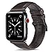 OUHENG Compatible with Apple Watch Band 42mm 44mm, Genuine Leather Band Replacement Compatible with Apple Watch Series 6 5 4 3 2 1 SE 42mm 44mm, Brownish Black