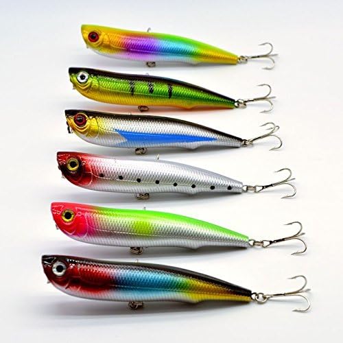 6pcs Lot Poppers 10.5cm/15.7g Fishing Lures Popper Bass Poper Crank Baits Sea Fishing Tackle Top Water