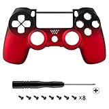 eXtremeRate Shadow Red Soft Touch Replacement Shell Front Faceplate Cover for PlayStation 4 PS4 Controller Generation 1
