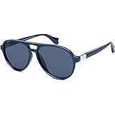 SOJOS Ocean Collection Polarized Retro Oversized Aviator Sunglasses Women Men Recycled Plastic Eco-Friendly, Constellation