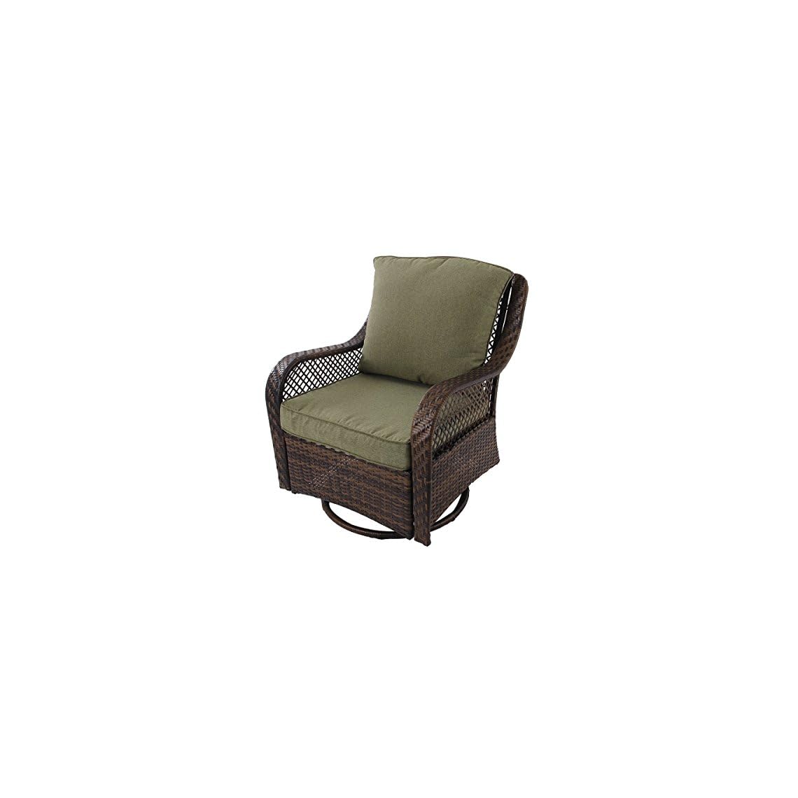 PHI VILLA Outdoor Wicker Patio Furniture Set 3 Piece, 2 Rattan Swivel