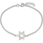 FANCIME Sterling Silver Created Fire Opal Star Necklace/Dangle Earrings/Bracelet Charm Danity October Birthstone Fine Jewelry for Women