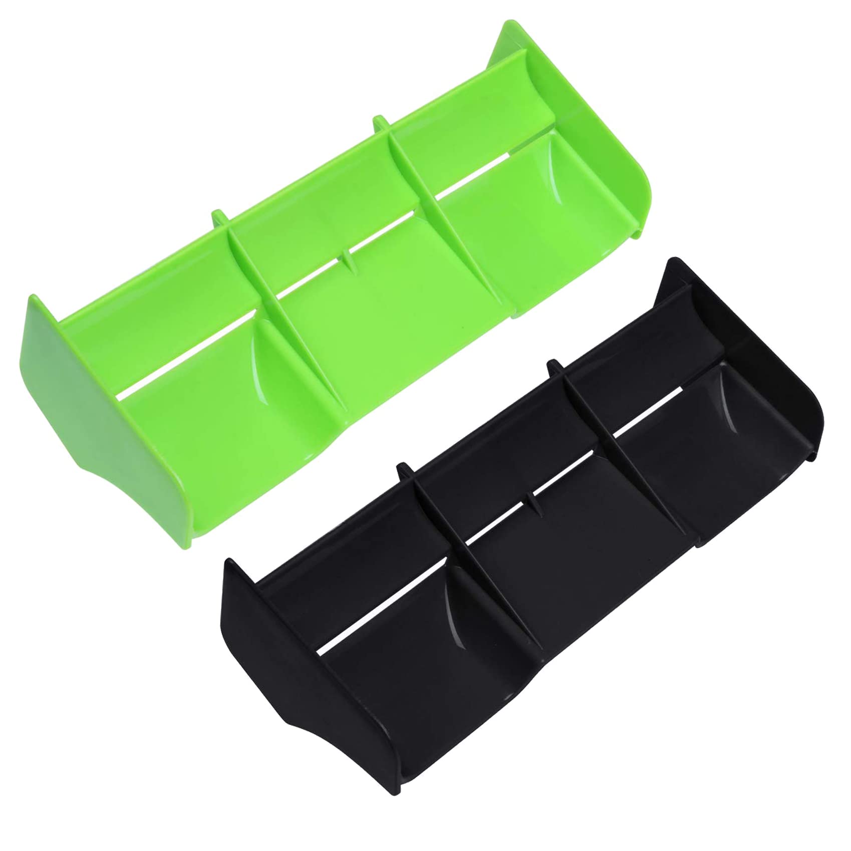 KEEDA 2 Pack RC Car Plastic Tail Wing Rear Wing for 1/8 Scale RC Short-Course Truck Off-Road Racing Buggy Model Car (Green+Black)