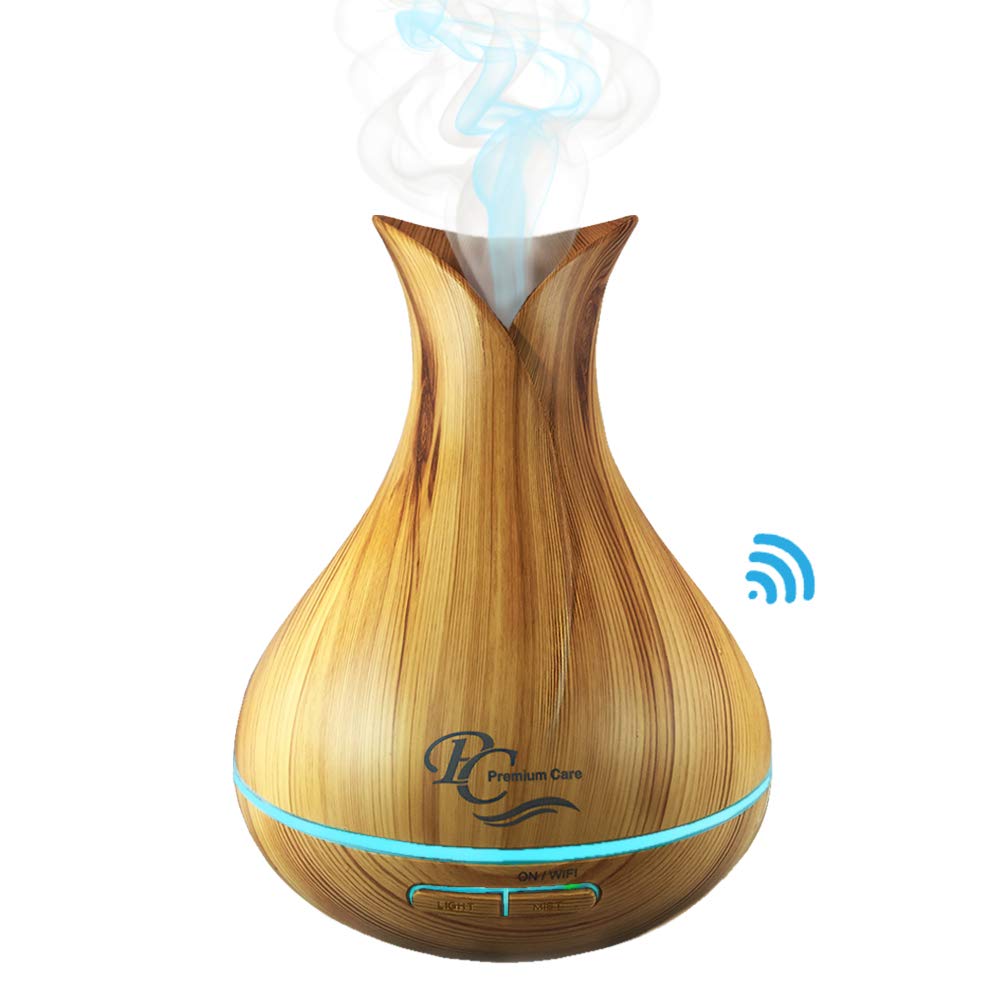 Smart Wi-Fi Wireless Essential Oil Aromatherapy Diffuser - Works with Alexa, Google Home, Phone App - 400ml Ultrasonic Diffuser - Schedules - LED & Timer Settings