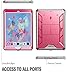Poetic Revolution New iPad 9.7 Inch 2017/2018 Rugged Case with Hybrid Heavy Duty Protection and Built-in Screen Protector and Kickstand for Apple iPad 9.7 2017 / iPad 9.7 2018 Pink/Gray