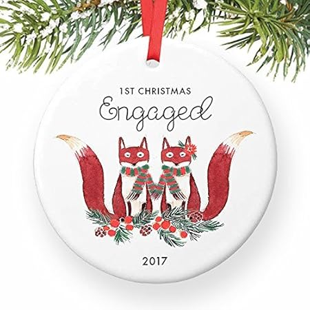 Christmas Decorations Ornament Our 1st Christmas Engaged Fox Gift