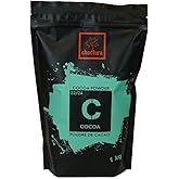 Choctura Premium Cacao Powder 22-24% Cocoa Butter Fat - 1 Kg (2.2 Lb) | Dutch Processed, Resealable Stand Up Bag, No Additive