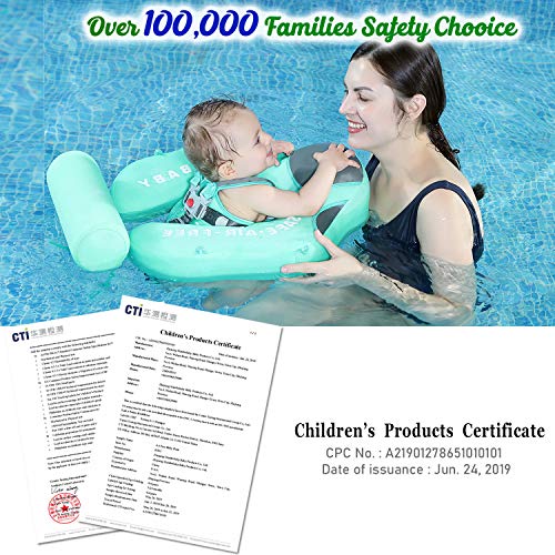 Mambobaby Baby Float With Canopy – Non-Inflatable Swim Trainer For Babies 3-24 Months, UPF 50+ Sun Shade, Perfect For Pool, Beach & Bath Time