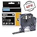 Industrial Replace Dymo Rhino A1805435 Permanent Vinyl Labels Tape, Compatible for DYMO Rhino 4200,5000,5200,6000,RhinoPro Label Maker, LabelWriter, White on Black, 1/2Inch x 18ft,(12mm x 5.5m),4-Pack
