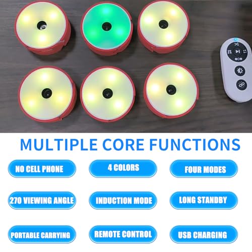 SWTHM Reaction Training Lights, 4 Colors, Agile Reaction Training Lamp Set, 4 Modes, Remote Control, USB Charging, Reaction Light for Fitness Training, Training
